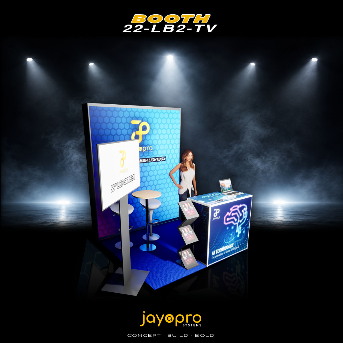 Thumbnail 2 of 3 for 2m x 2m Light Box Booth with TV Display (22-LB2-TV)