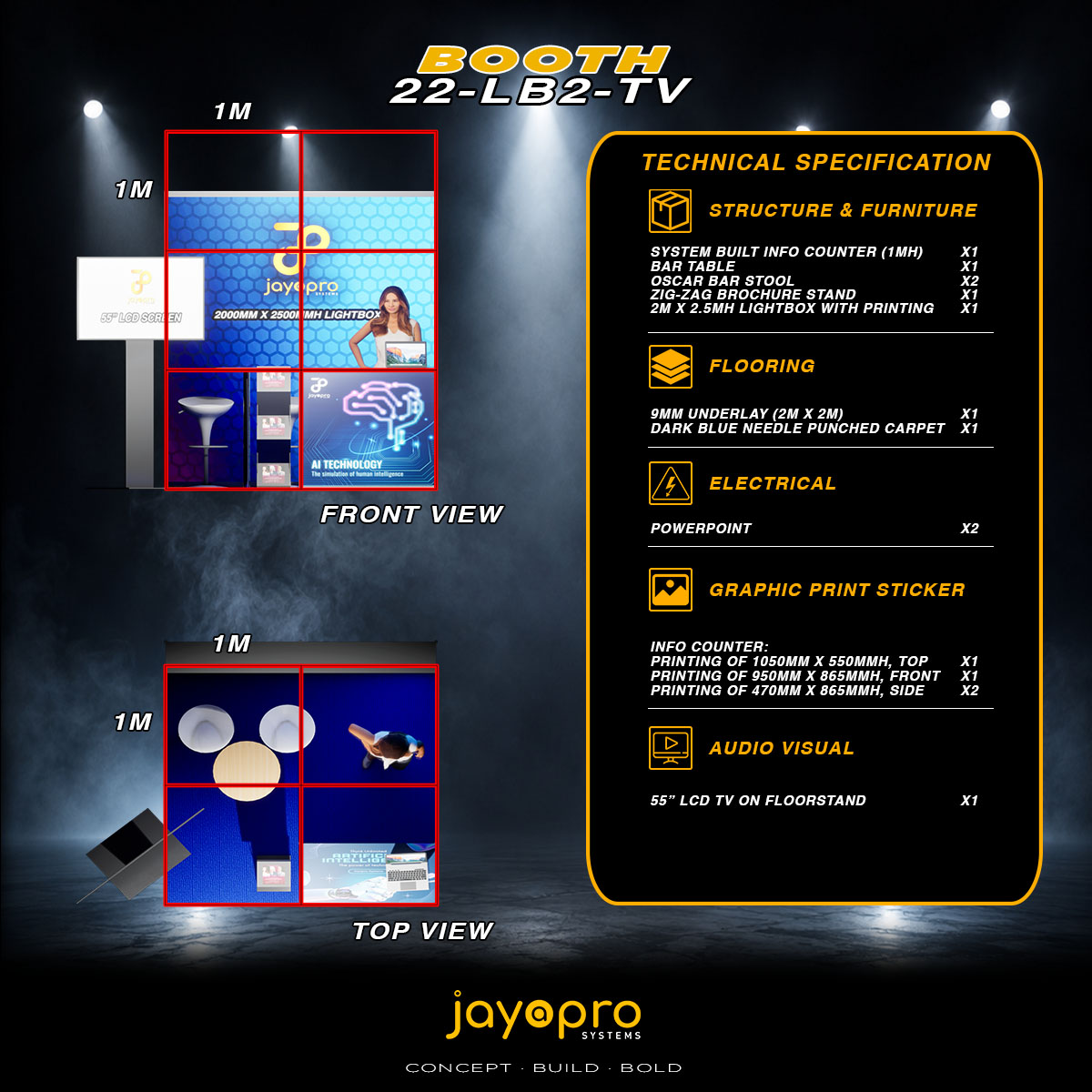 Thumbnail 3 of 3 for 2m x 2m Light Box Booth with TV Display (22-LB2-TV)