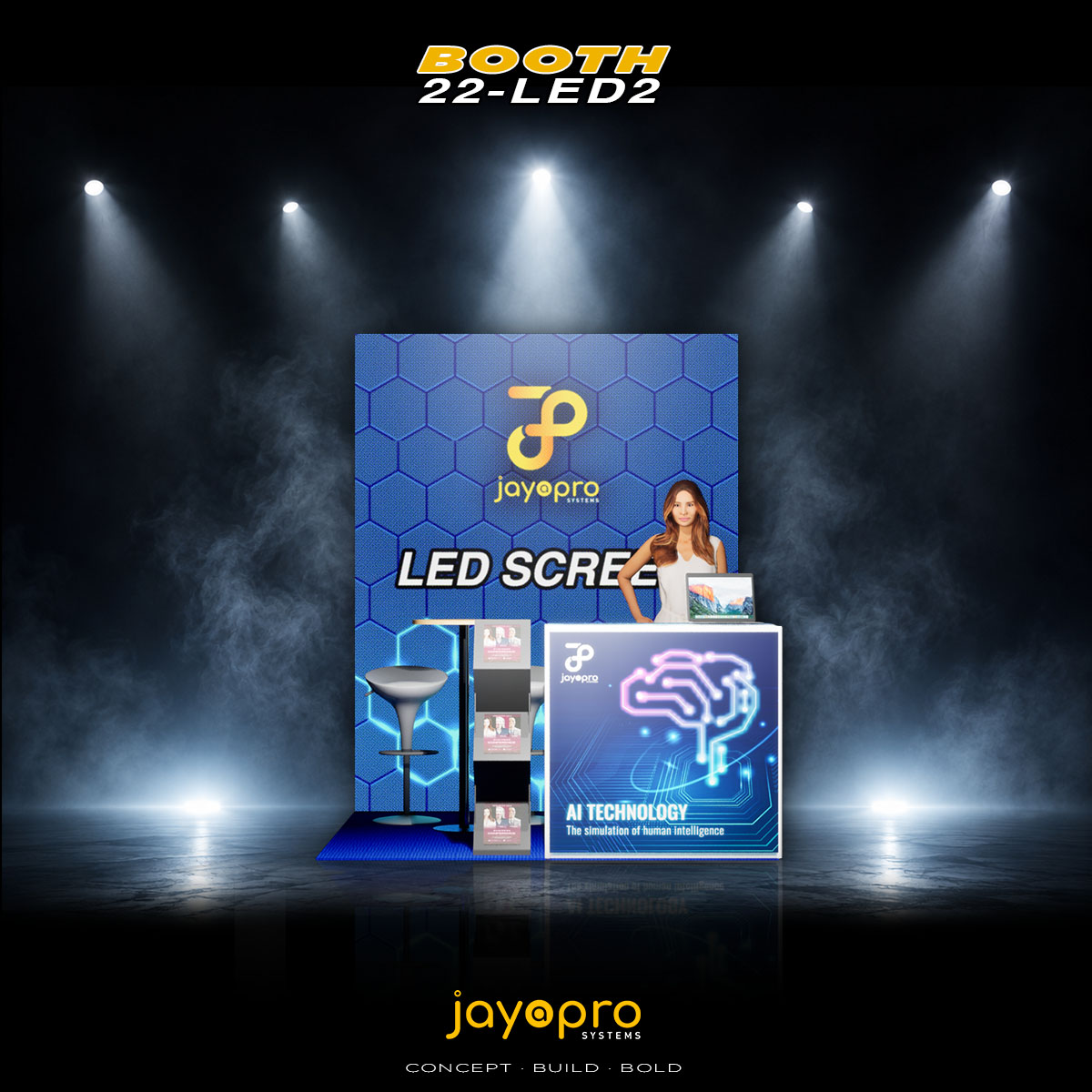 2m x 2m LED Display Booth (22-LED2), booth image 1 of 3