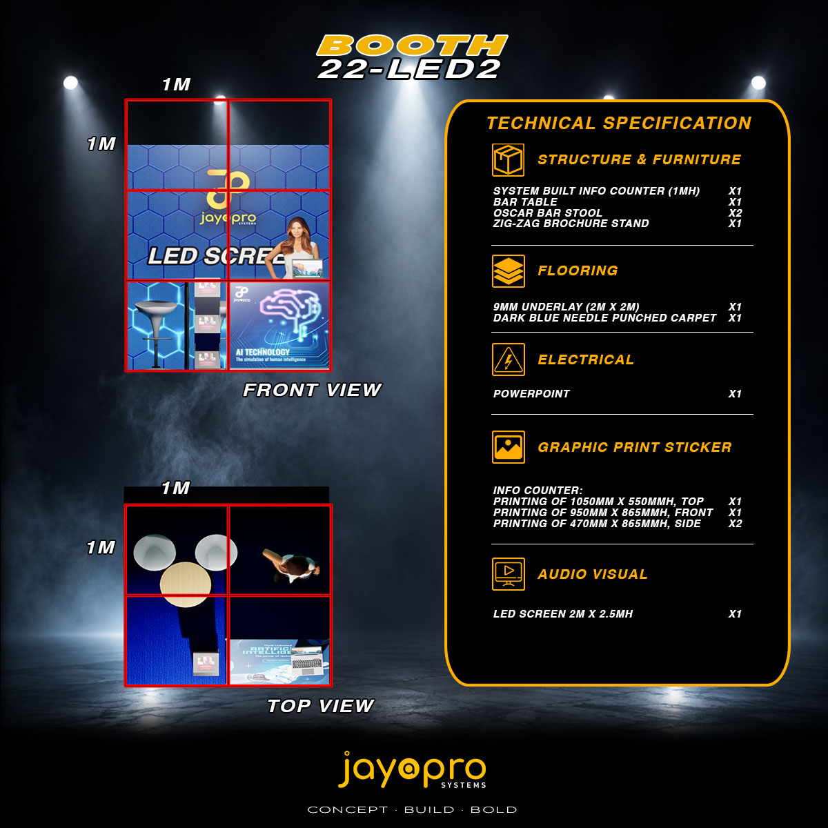 Thumbnail 3 of 3 for 2m x 2m LED Display Booth (22-LED2)
