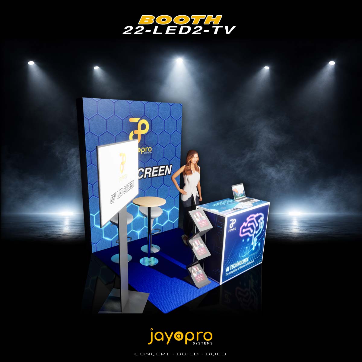 Thumbnail 2 of 3 for 2m x 2m LED Display Booth with TV Presentation Area (22-LED2-TV)
