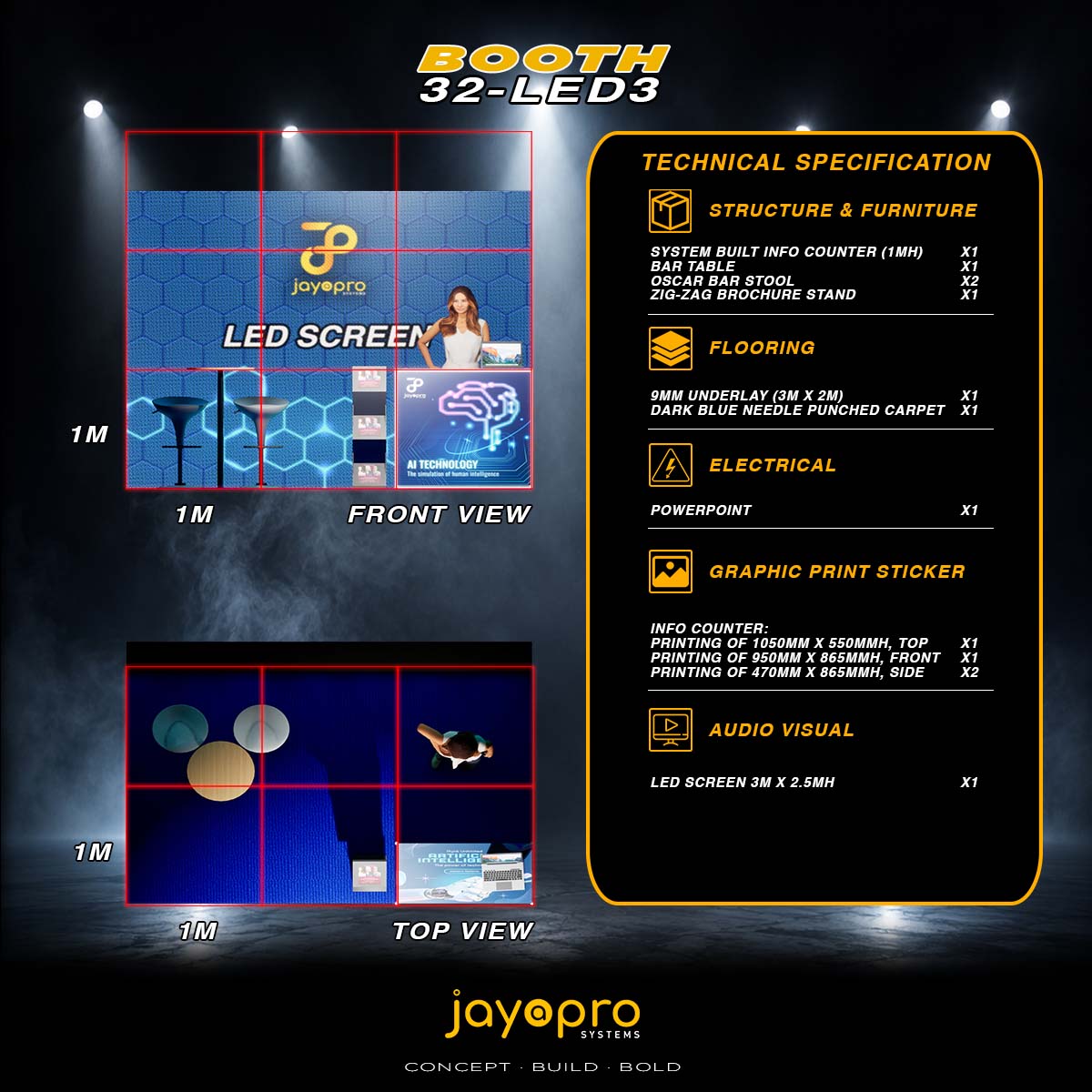 Thumbnail 3 of 3 for 3m x 2m LED Display Booth (32-LED3)