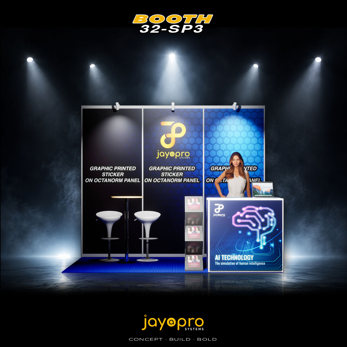 3m x 2m Sticker Panel Branding Booth (32-SP3), booth image 1 of 3
