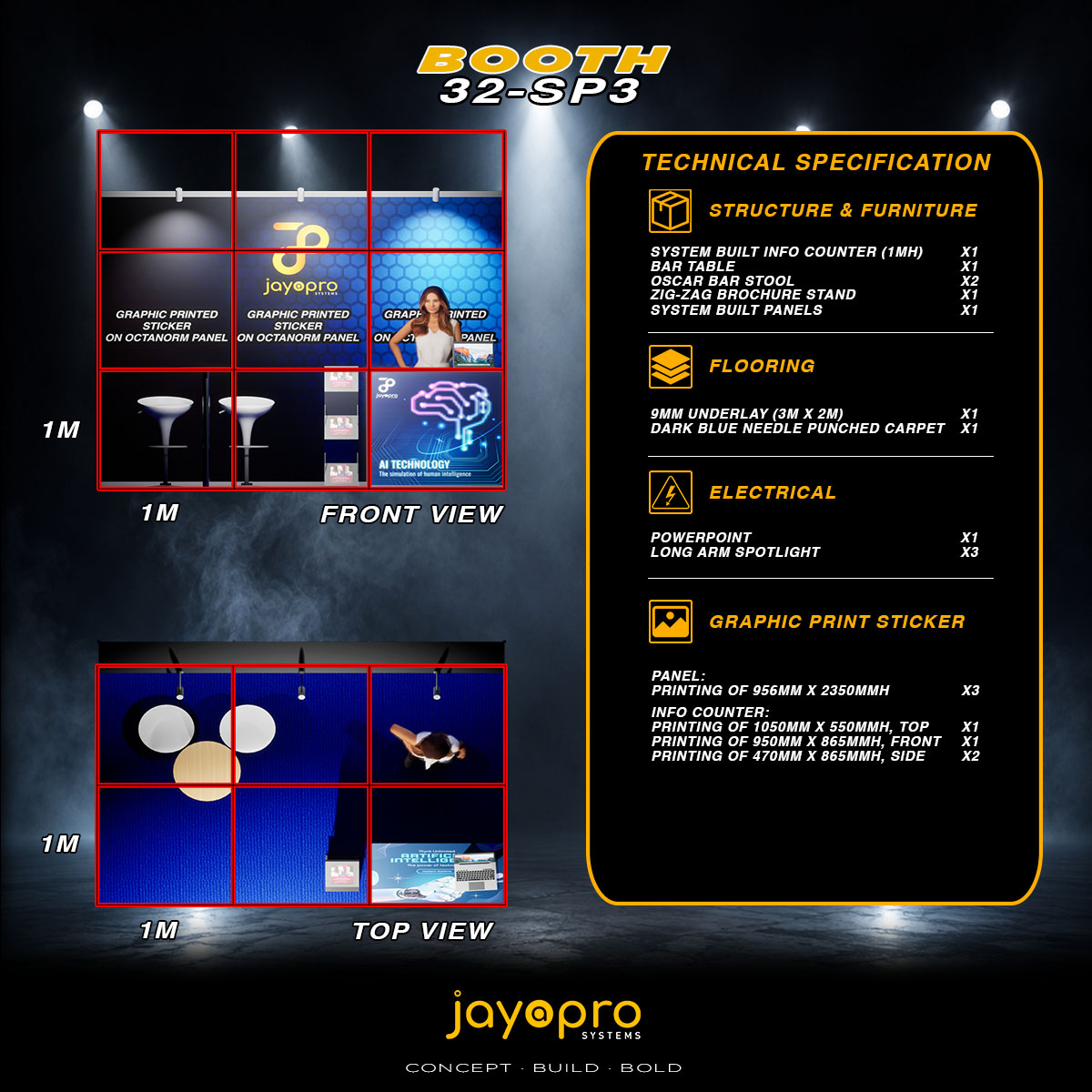 Thumbnail 3 of 3 for 3m x 2m Sticker Panel Branding Booth (32-SP3)