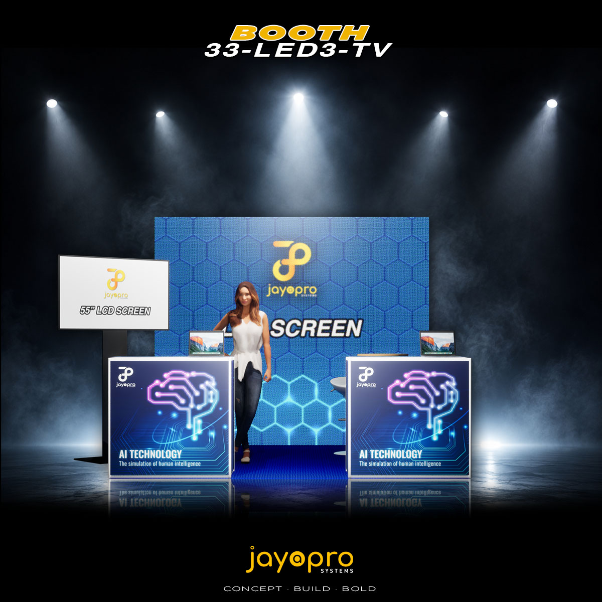 3.3m x 2m LED Display Booth with TV Presentation Area (33-LED3-TV), booth image 1 of 3